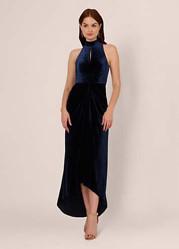 Adrianna Papell Velvet High Low Gown | Freemans