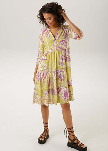 Robe Tunique Free People - Imprimé Mélangé (mixed Print) - Col En V - Taille XS - Occasion Très Bon état