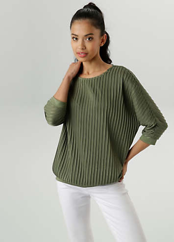 Annie Wear Notched Batwing Sleeve Blouse