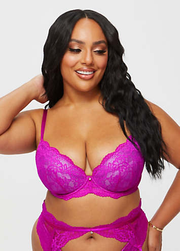 Ann Summers Purple Orchid Sexy Lace Plunge Bra - Size UK 36D Free