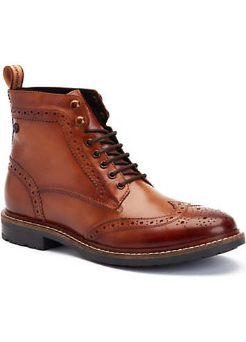 Base London Tan Dealer Brogue Boots | Freemans