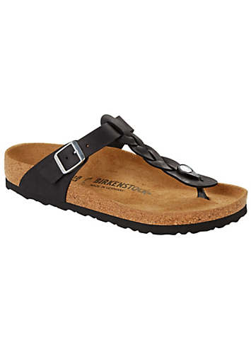 Birkenstock Gizeh Braided Black Sandals | Freemans