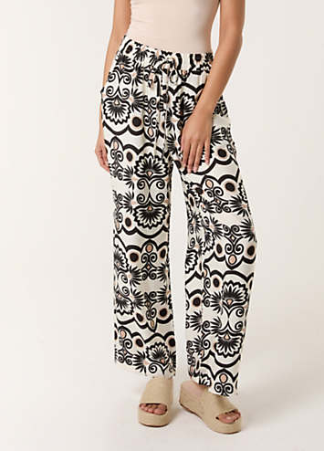 Virella – Wide Leg Artistic Print Trousers main image 0