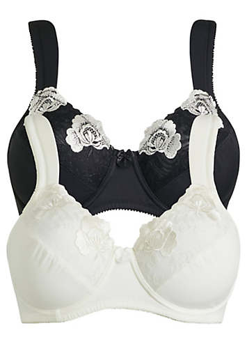 Pack of 2 Underwired Lace Detail Bras by bonprix