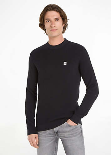 ★ ★ Men's Regular Fit CK Badge Logo Sweatshirt Calvin Klein Men's Relaxed Fit Monogram Logo Fleece
