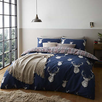 Catherine Lansfield Hirsch Reh Kingsize Bettbezug Set Brown/Beige
