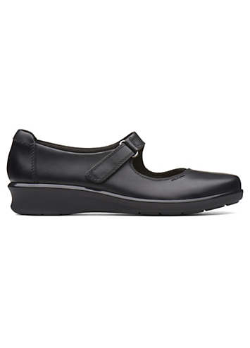 Clarks Collection Hope Henley Wide E Fitting Black Leather Shoes | Freemans