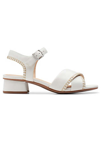 Clarks Off White Leather Serina35 Cross Sandals | Freemans