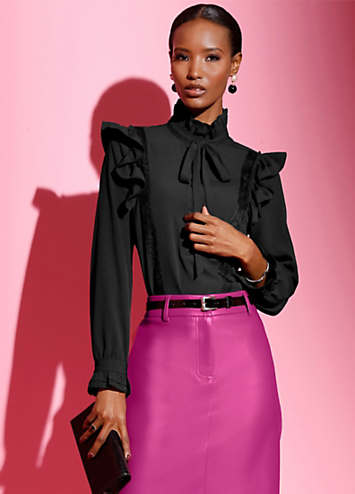 épine double ribbon frill blouse épine double ribbon frill blouse White épine double ribbon