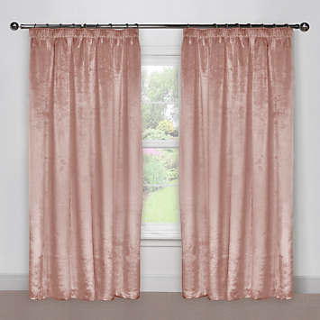 Crushed Velvet Pair Of Standard Lined Curtains Freemans
