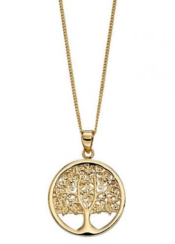 Elements Gold 9ct Yellow Gold Tree Of Life Necklace | Freemans