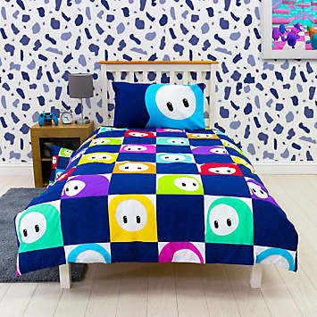 Fall Guys: Ultimate Knockout Grid Single Duvet Cover Set | Freemans