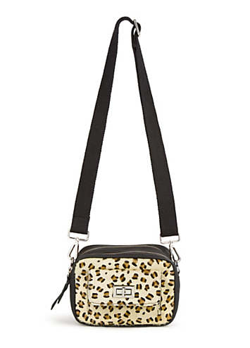 Freemans Black Leopard Cross Body Bag | Freemans