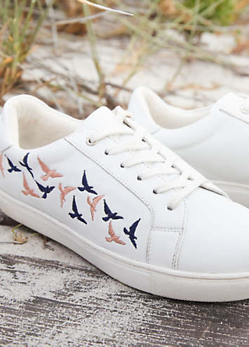 White store embroidered trainers