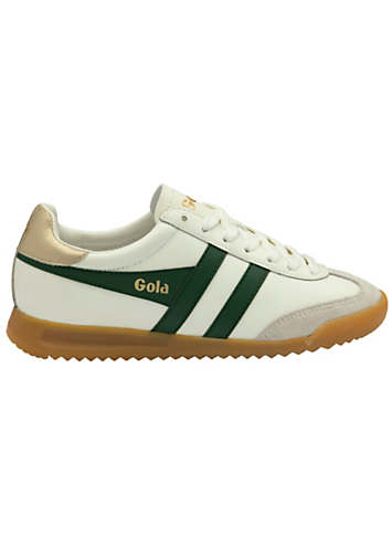 Gola Classic Torpedo Leather Off White/Evergreen/Gold Trainers