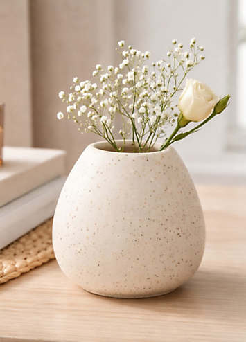 Hestia White Opaque Rounded Vase 26cm