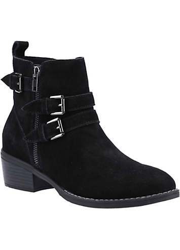 Hush Puppies Women's Jenna Ankle Boot - Water Resistant Suede, Fleece Lined, Memory Foam Insole, Size As Marked