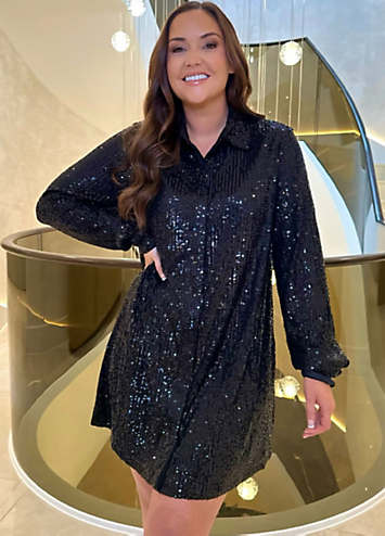 Sequin oversized outlet dress