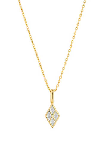 Inicio 14K Real Gold Plated Recycled Diamond Shape Cubic Zirconia