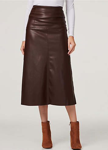 Witt Velvety Faux Leather Skirt