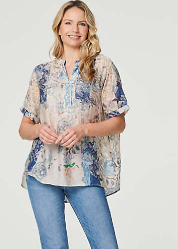 Isabel Floral Ruffled Balloon Sleeve Loose Blouse