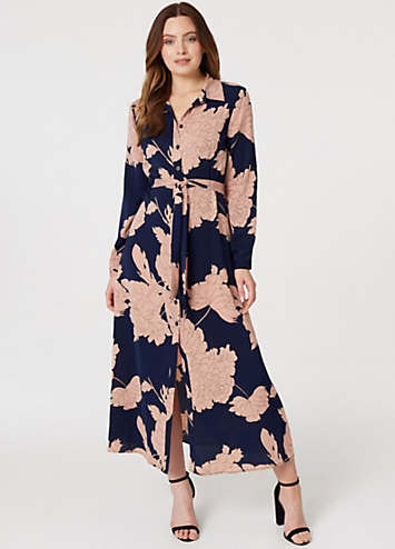 The Isabel Floral High Neck Dress-Pink