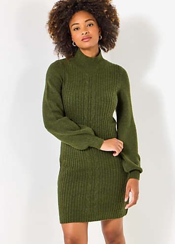 Ribbed Jumper with Balloon Sleeves - Cosy Statement Piece