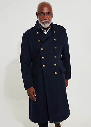 Joe Browns Gold Detail Wool Blend Longline Military Coat | Freemans