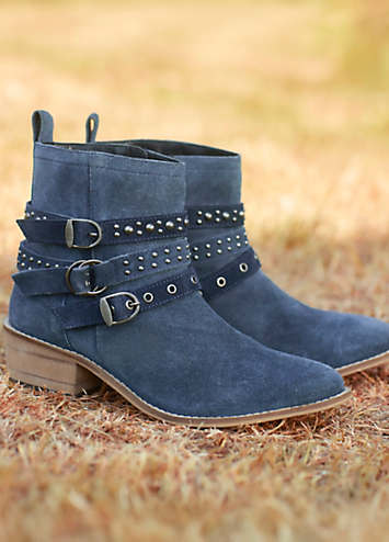 Joe Browns Side Zip Suede Studded Ankle Boots Freemans