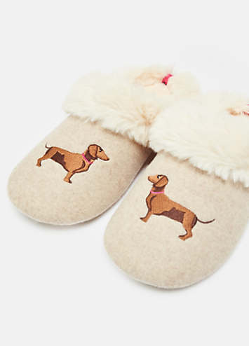 Joules Sausage Dog Felt Slippers Freemans