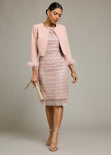 Kaleidoscope Blush Lace Dress & Jacket | Freemans