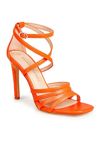 Kaleidoscope Bright Orange Colour Pop Strappy Heeled Sandals Freemans