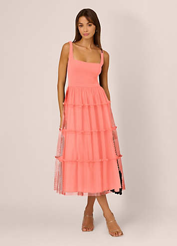 kaleidoscope cold shoulder dress