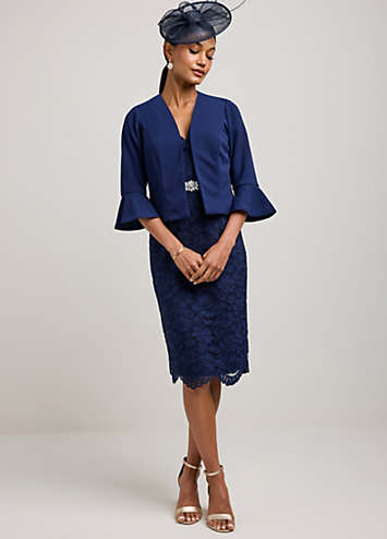 macy blue dress Macy Blue Striped Midi Dress