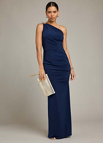 Kaleidoscope Navy One Shoulder Jersey Maxi Dress | Freemans