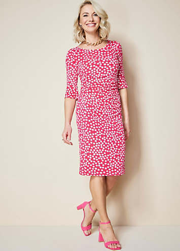 Kaleidoscope Raspberry Spot Jersey Dress | Freemans