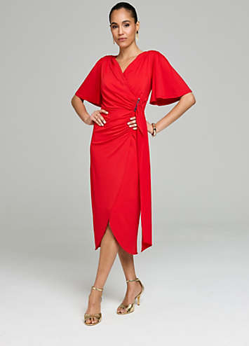 Kaleidoscope Red Jersey Midi Dress | Freemans