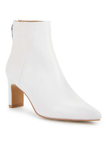 Kaleidoscope White Leather Ankle Boots | Freemans