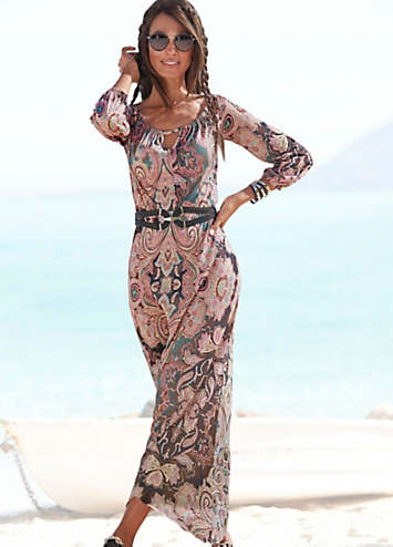 LASCANA Round Neck Maxi Beach Dress