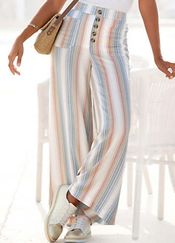 ladies striped wide leg trousers