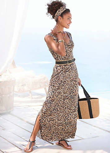 Leopard print jersey dress best sale