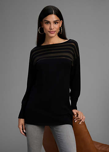 Laura Scott Sheer Stripe Knitted Jumper | Freemans