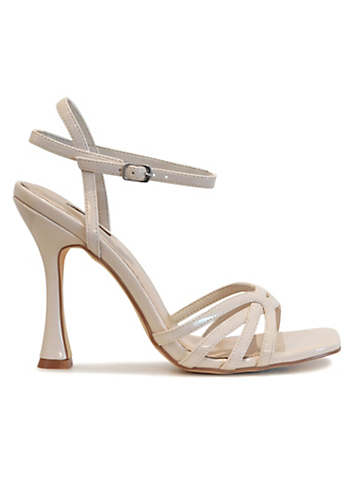 Linzi Serena Nude Faux Leather Sandals Back High Heels | Freemans