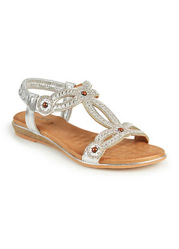 Lunar Exclusive Metallic Diamante Sandals | Freemans