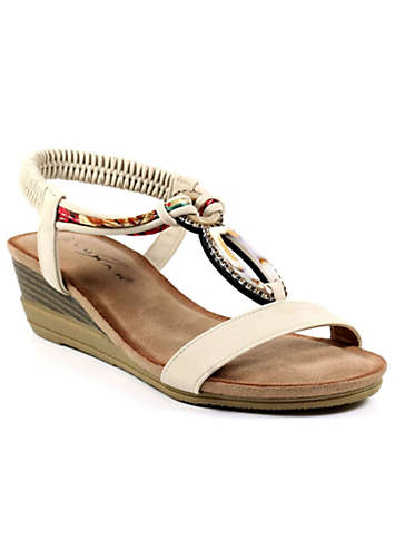 Lunar Georgia Wedge Sandal Beige