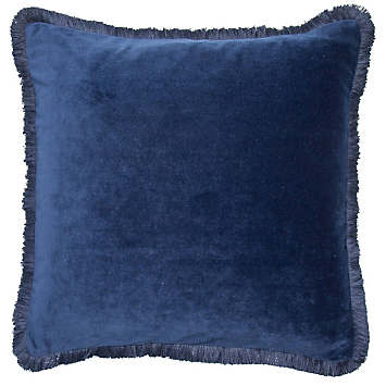 Malini Navy Meghan 45 x 45 cm Filled Cushion with Side Fringes | Freemans