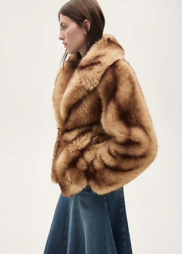 Mango oversized faux fur coat hotsell