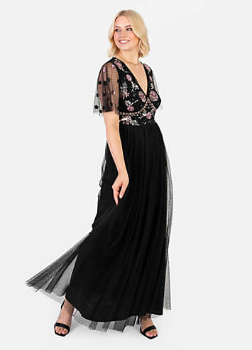 Maya Deluxe Maternity MATERNITY LEAF EMBELLISHED SLEEVE MAXI DRESS - Îmbrăcăminte de ocazie