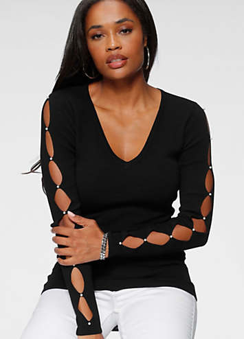 Cut out shop sleeve jumper