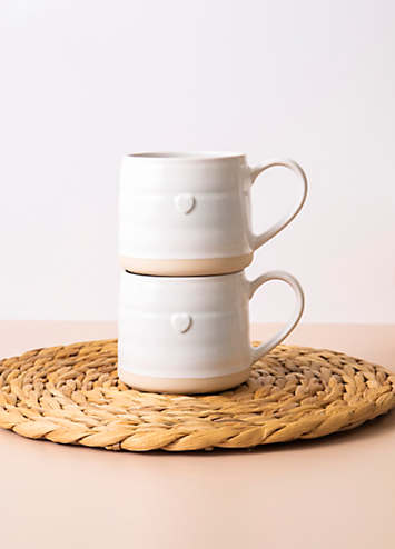 Mikasa Stoneware Set of 2 Cosy Heart Mugs | Freemans